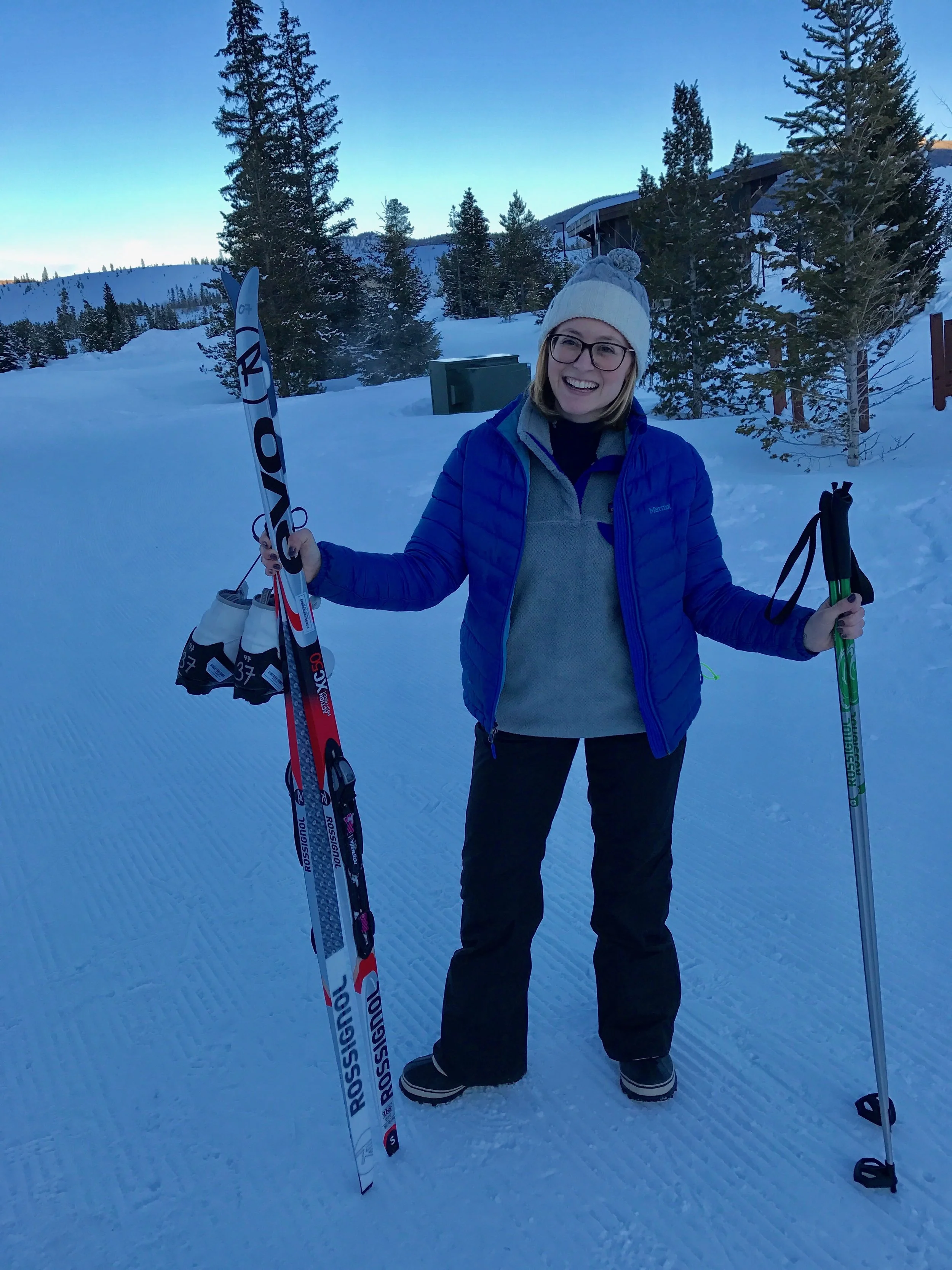 Can you see the fear on my face? This jacket and fleece are my sister's. Thanks, Sara!