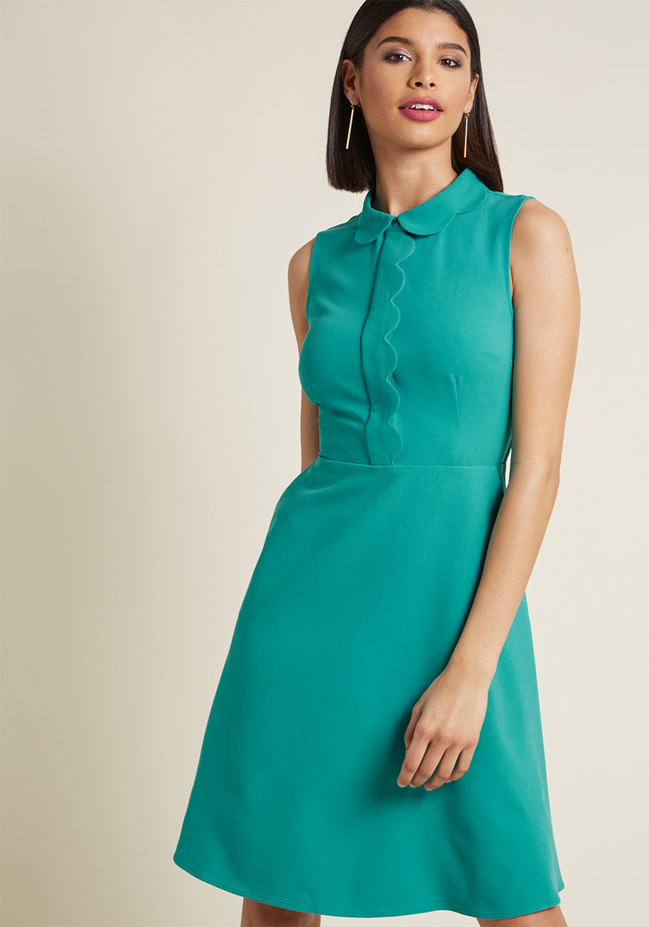 A-Line Dress in Turquoise