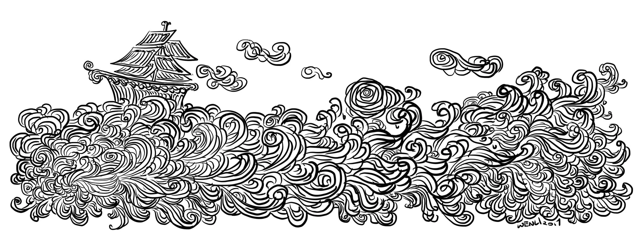 Dunia Bisu (2017), one of the illustrations by Wen Li in Tina's Journey