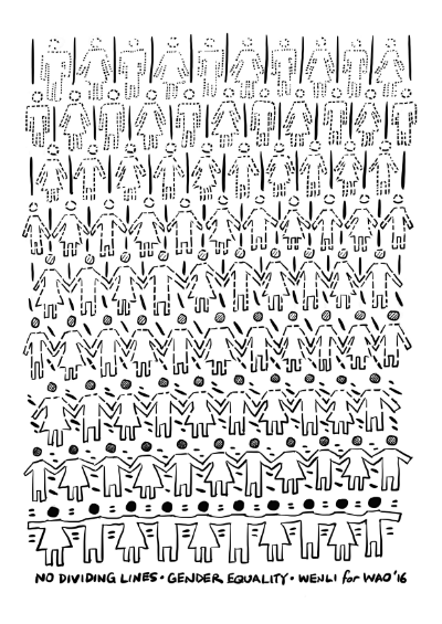 No Dividing Lines (2016) - on sale at the WAO booth at Art For Grabs, with part of the proceeds going to the WAO.&nbsp;