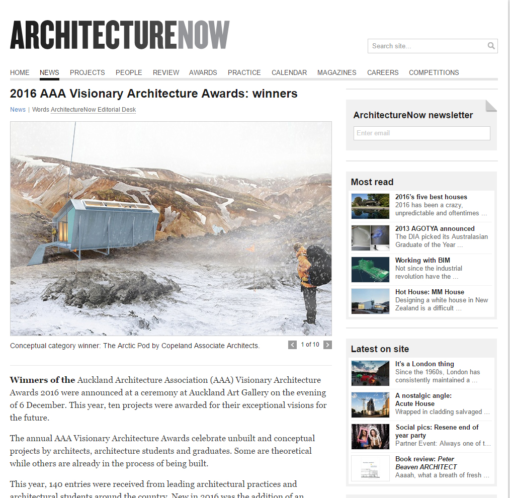 ARCHITECTURE NOW PUBLICATION // THE ARCTIC POD