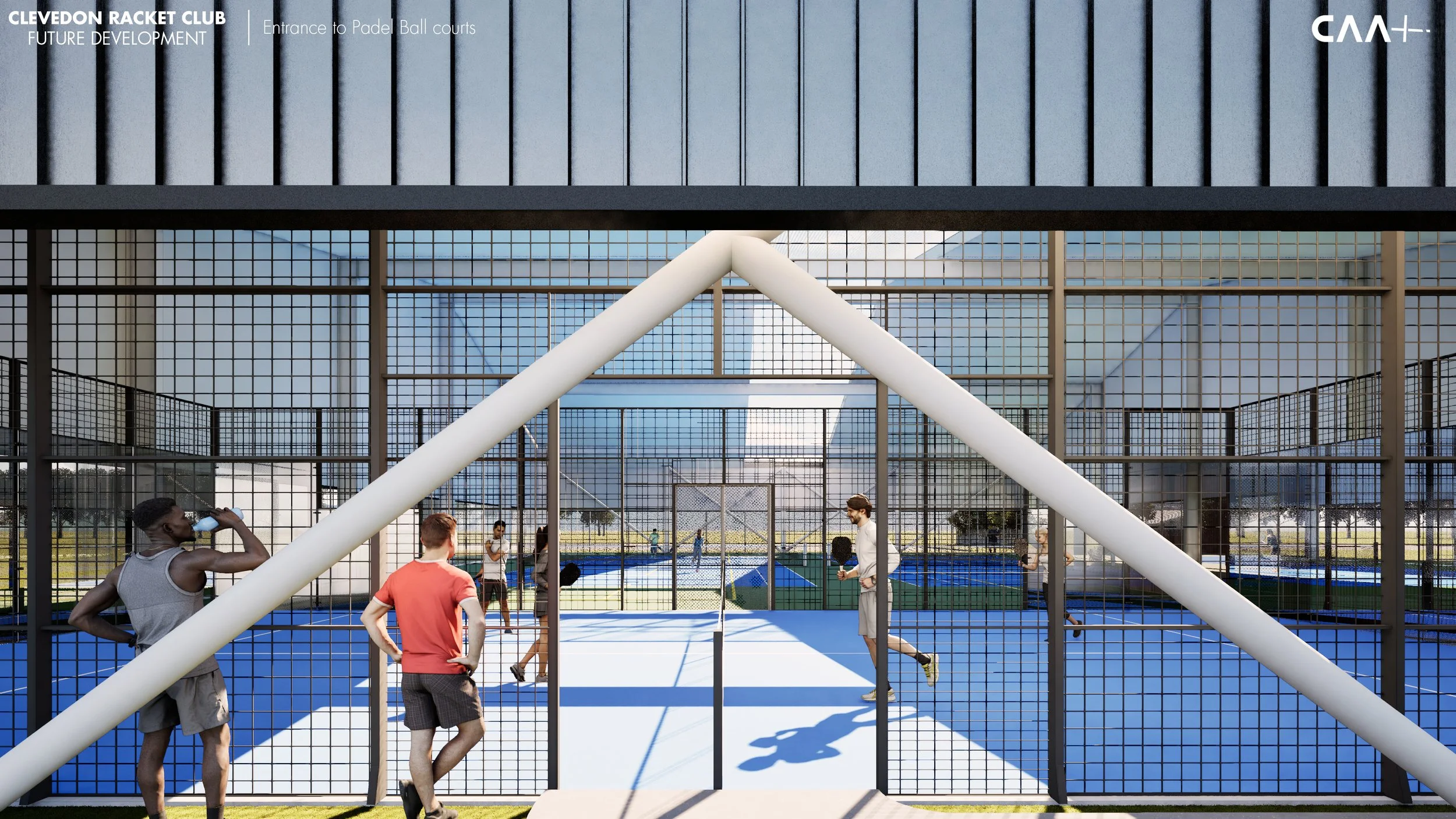 Covered Pickle Ball courts close-up