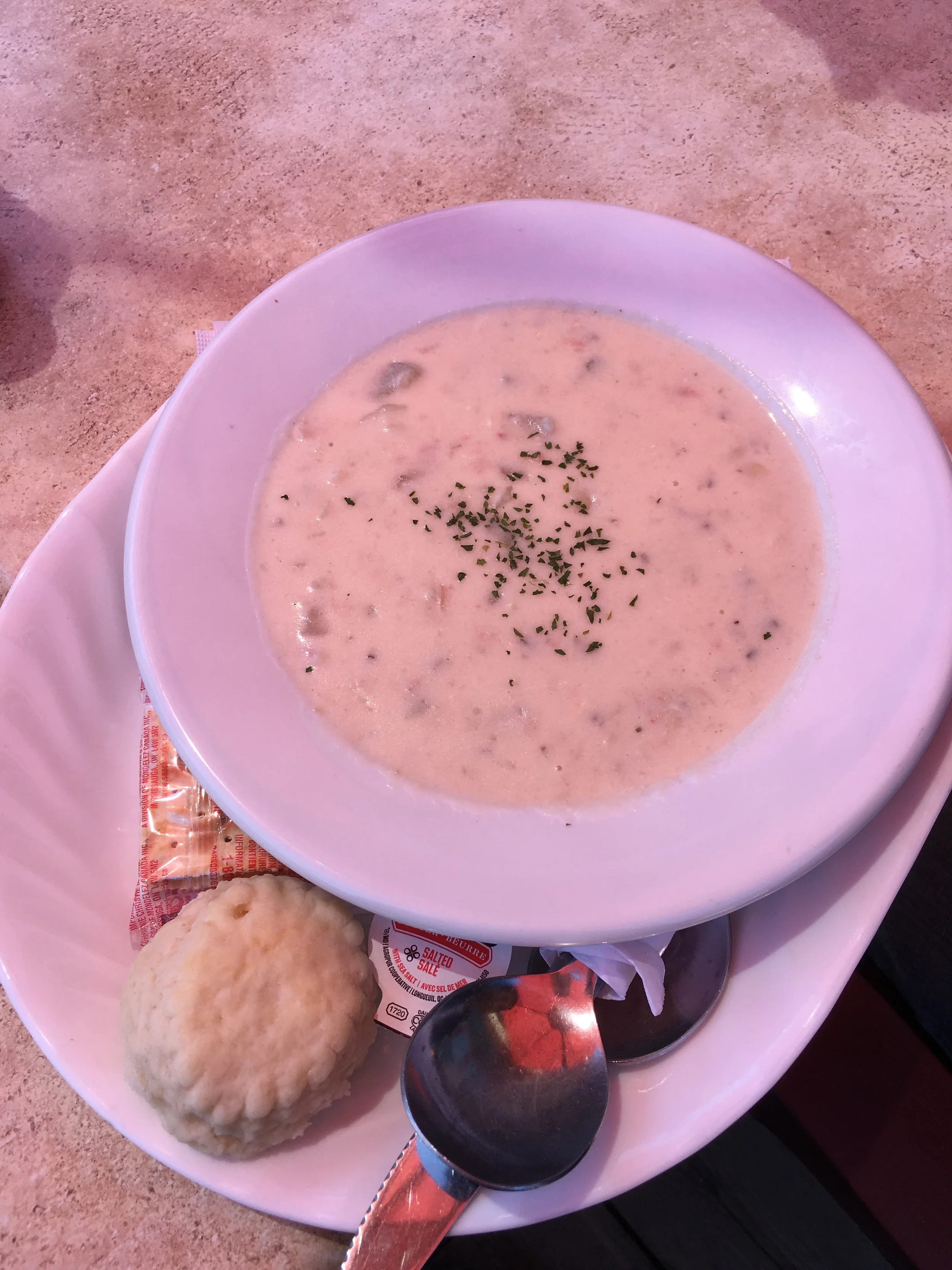 Wasn't kidding that I ate chowder somewhere somehow every day. This was decent.&nbsp;