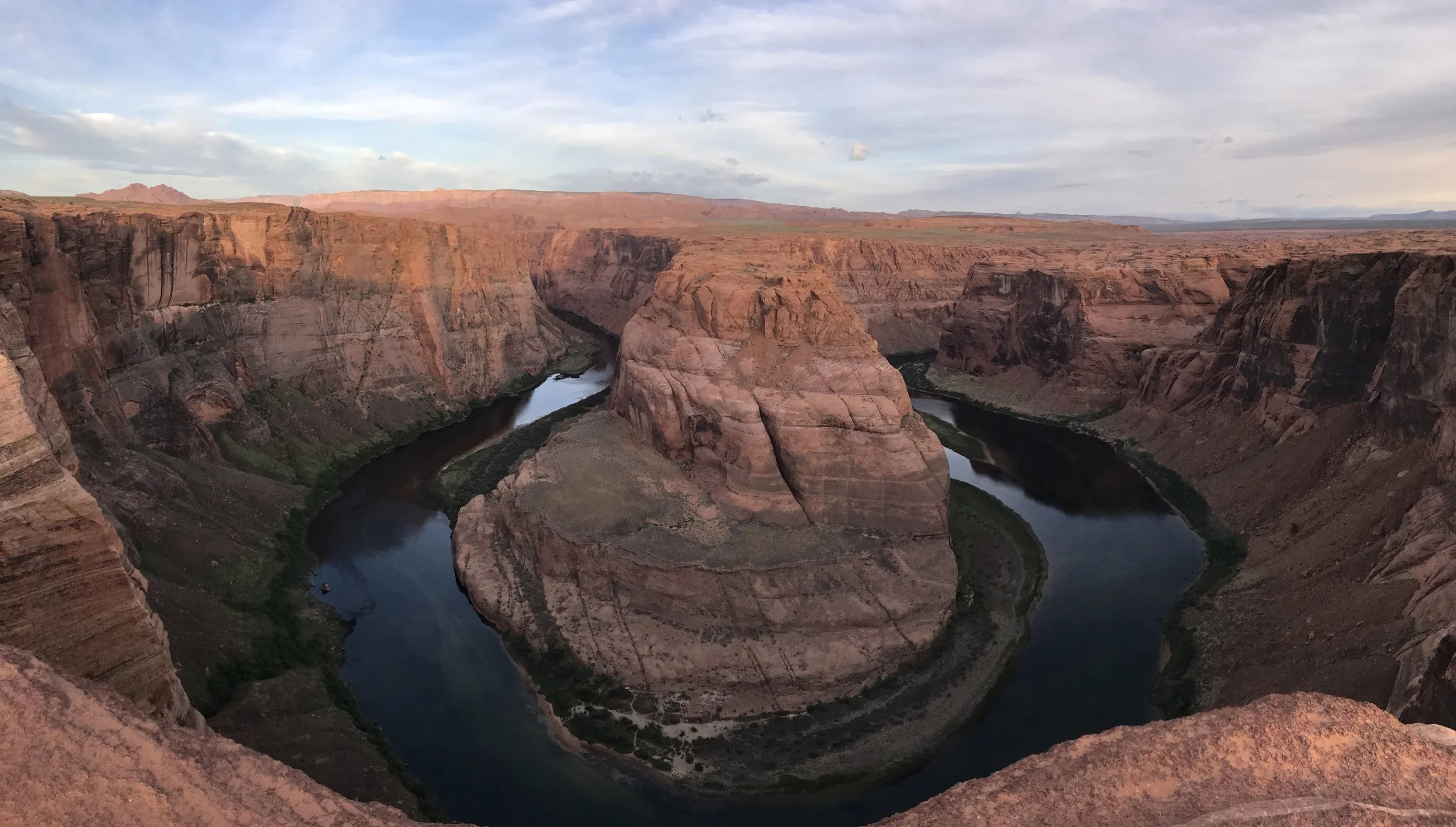 Horseshoe Bend at sunrise (but before the sun gets too high up)