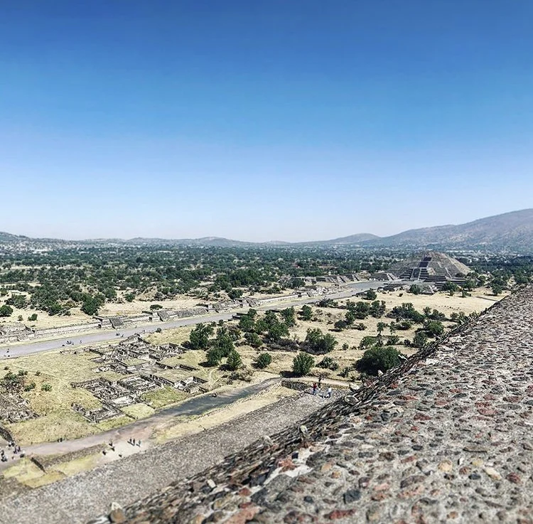 View of Pyramid of the Moon from the ledge of the Pyramid of the Sun
