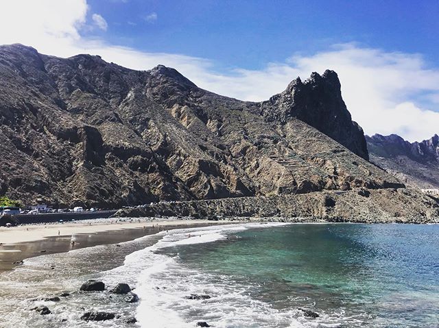 Magical black sand beach at La Playa Almaciga // Worth the drive from Santa Cruz and over the Anaga Mountains  #blacksandbeach #tenerife #canaryislands #laplaya #instatravel #trueblue #spain #tlpicks #nature #beachplease #september