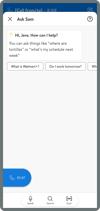 Floating call widget (collapsed)