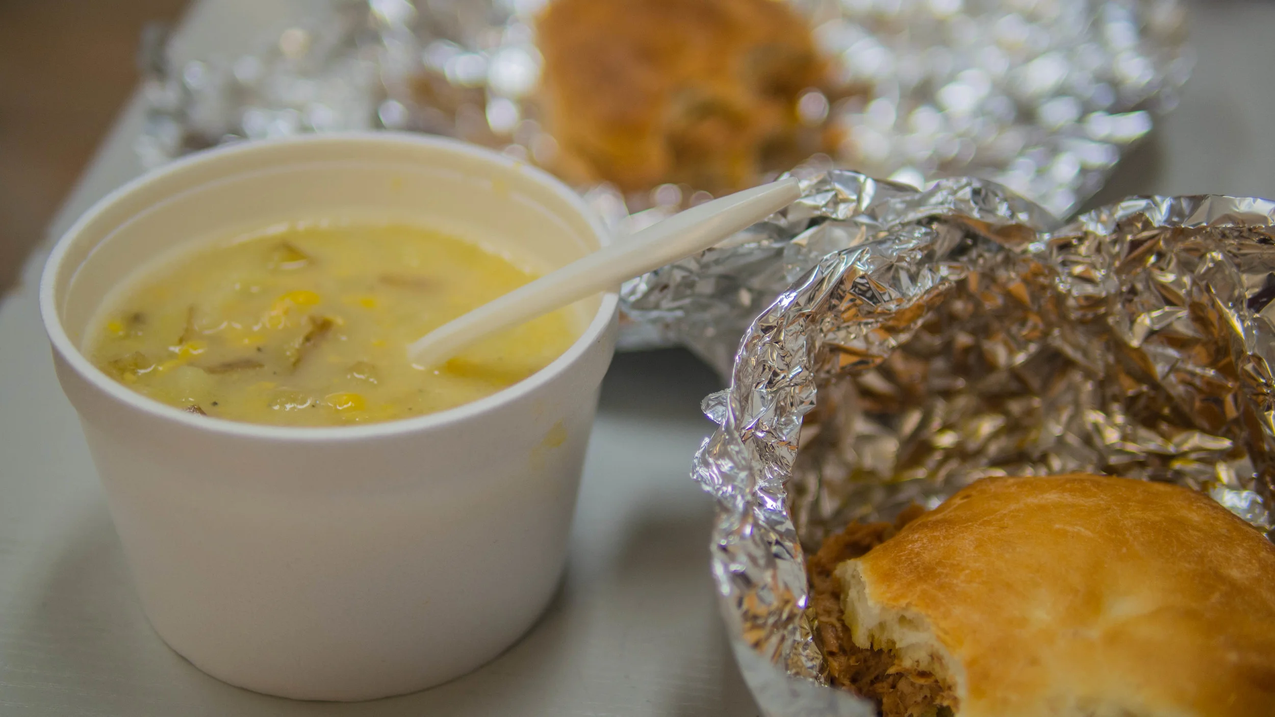 Corn chowder and bunwiches from I Like Cake.