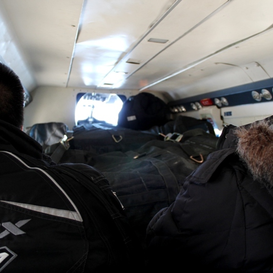 My cargo-stuffed Twin Otter flight from Happy Valley - Goose Bay to Hopedale (via Rigolet, Postville, and Makkovik).