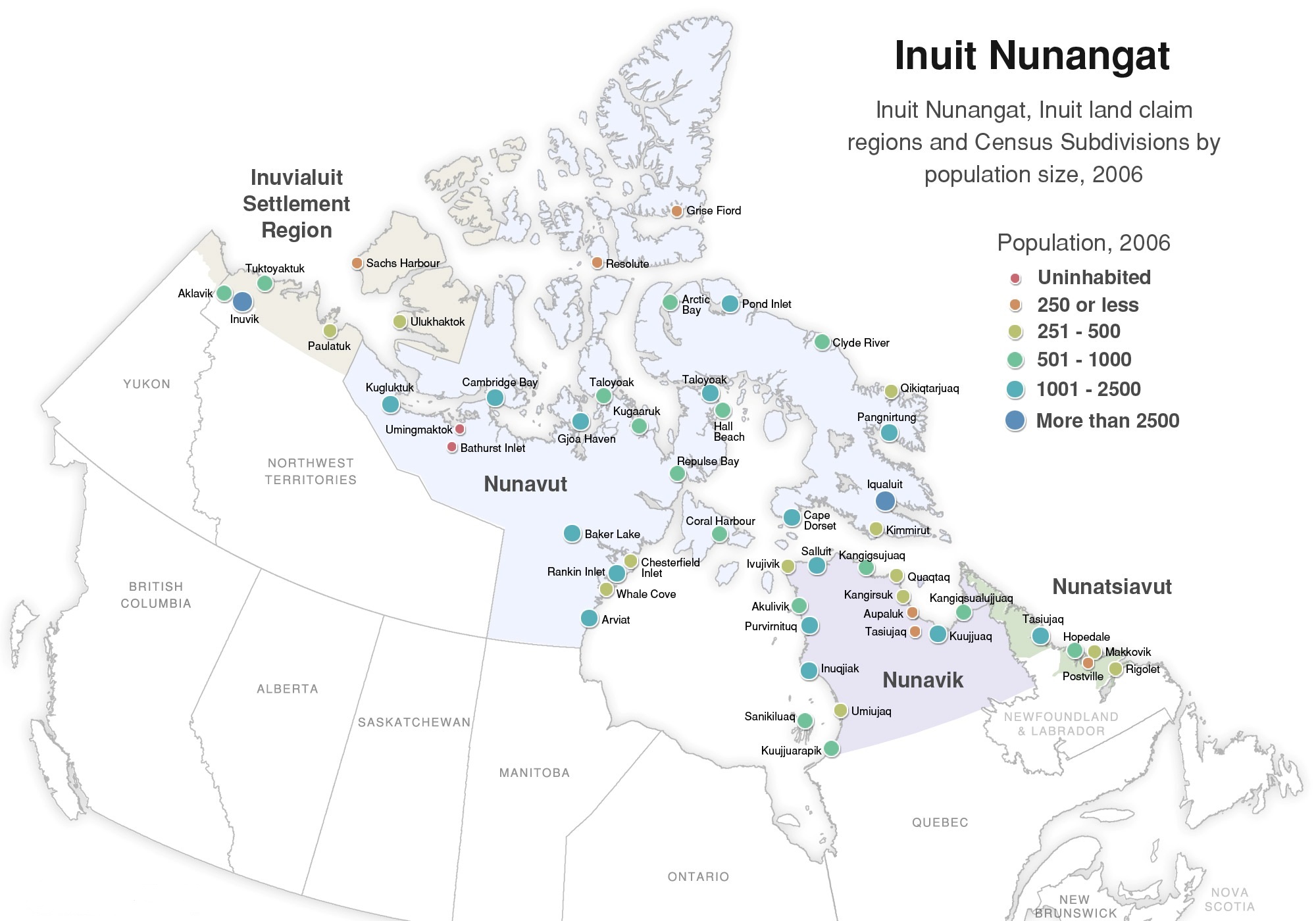 Map of Inuit Nunangat (Canada's four Inuit regions). Source: http://www.ehatlas.ca/remote-communities/inuit-nunangat