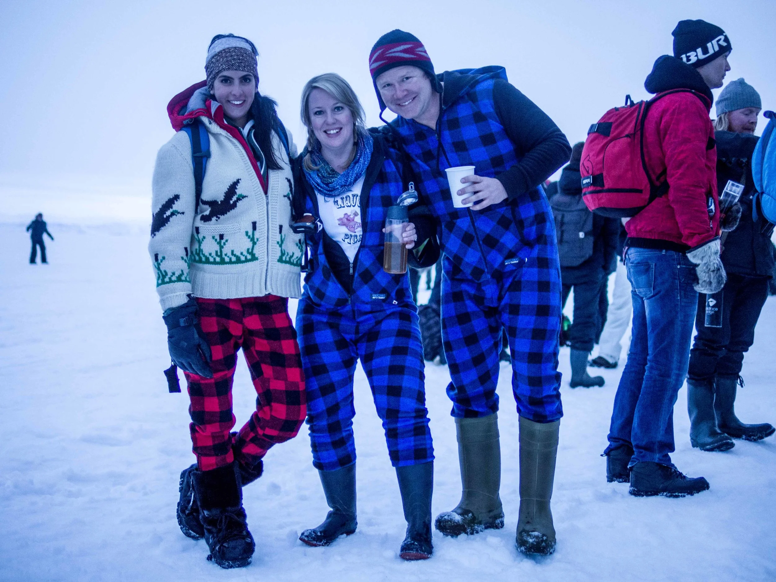 Stephanie, Sophia, and Willie sporting the latest in flannel. Photo by Anubha.