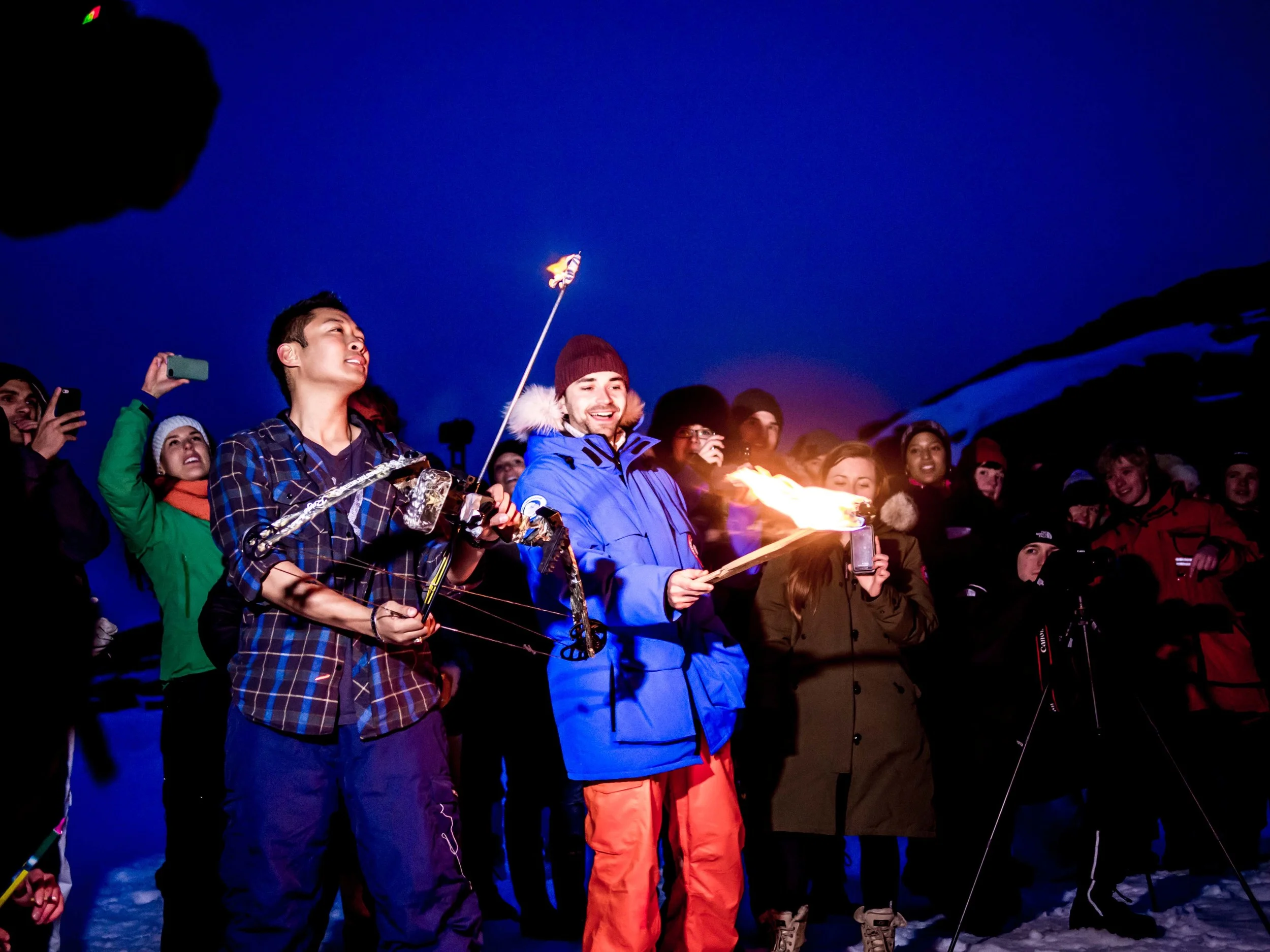 Plan A: John Manzo and his flaming arrow. It was also his birthday! Photo by Anubha