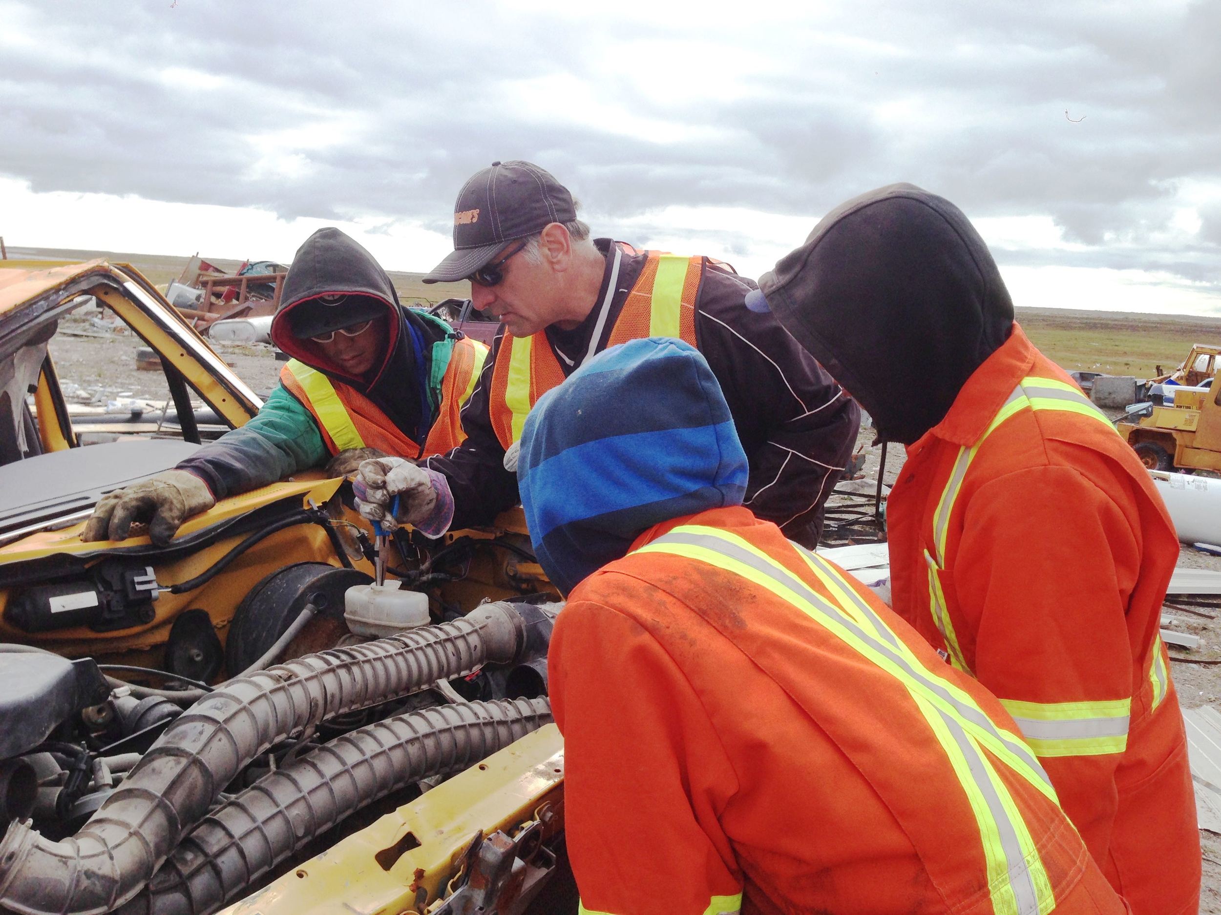 Hands-on training in Arviat, August 2014. Photo courtesy of Tundra Take-Back.