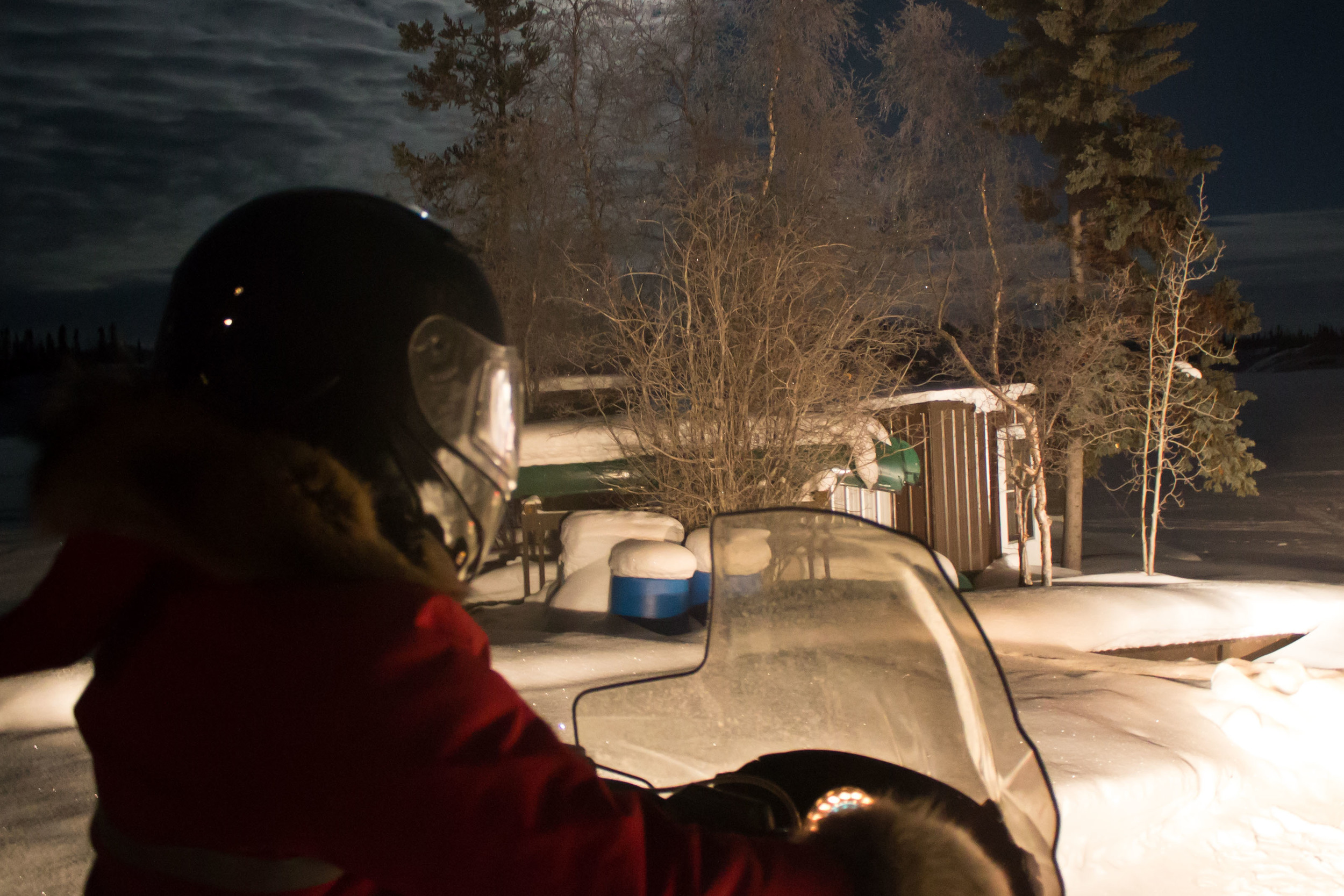 Anubha at the helm. Watch your pipelines, Yellowknife! Photo by Sara Statham.