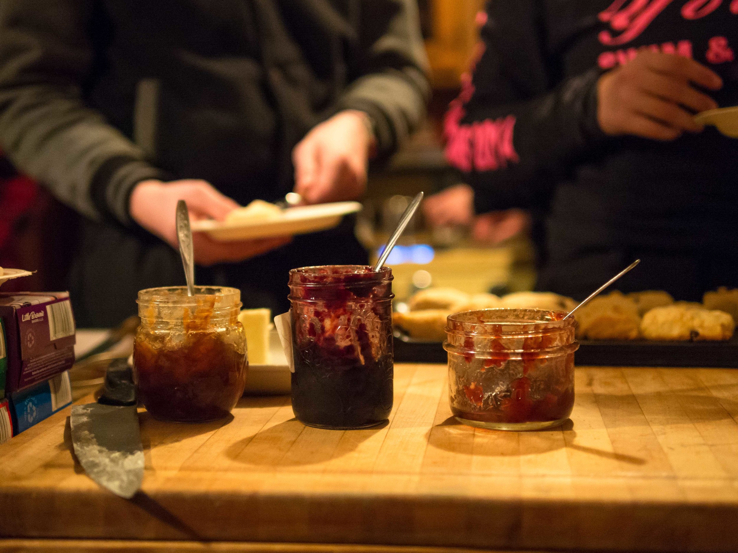 Homemade jams and fresh bannock. Photo by Anubha Momin.