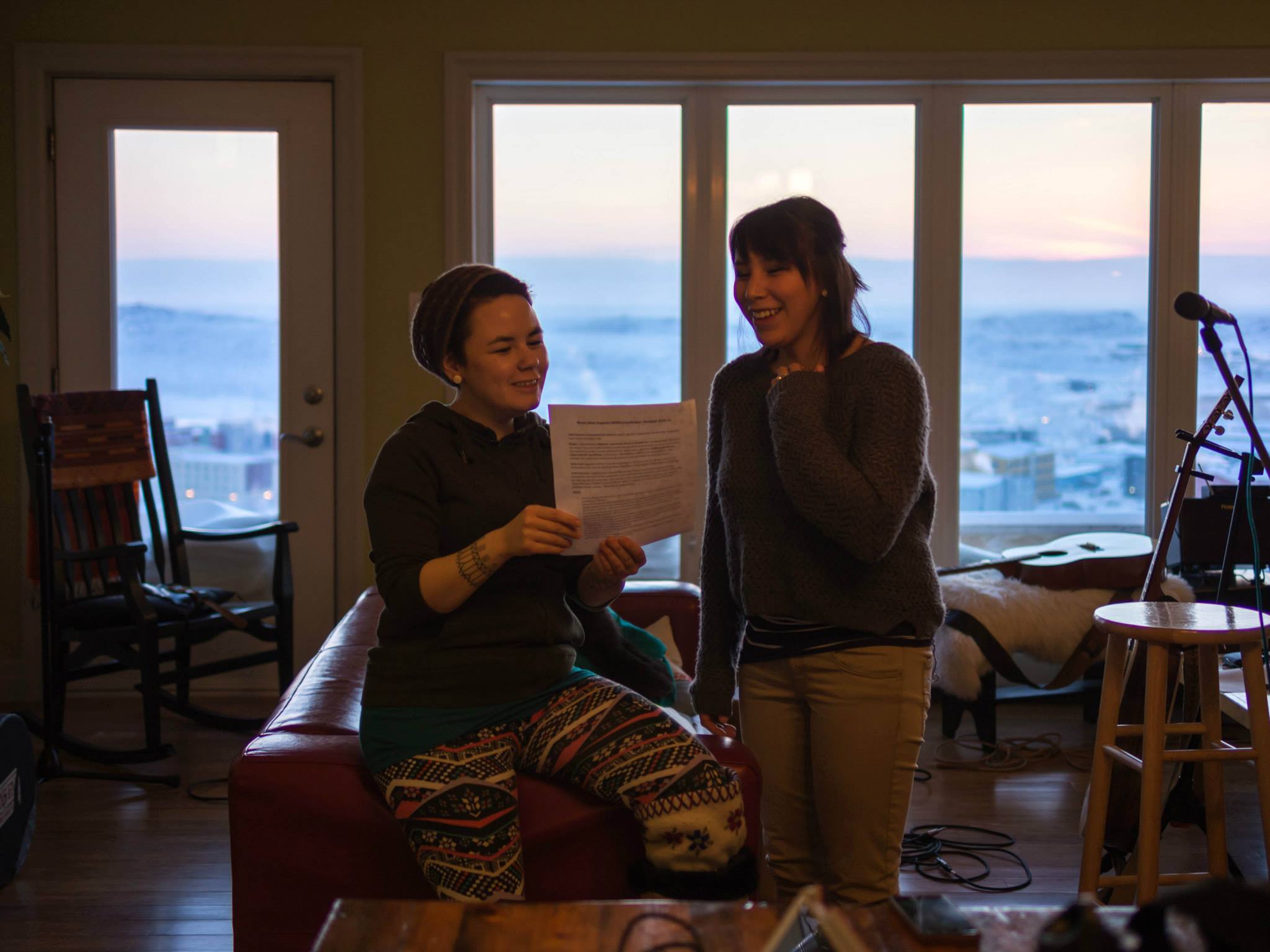 Kathleen and Nancy Mike rehearsing back in January. Photo by Anubha.