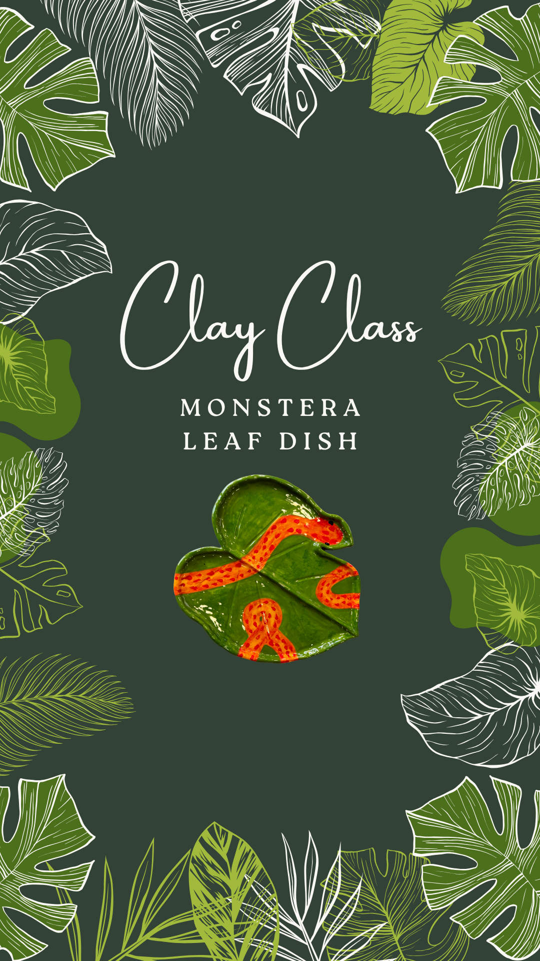 Clay Class: Monstera Leaf Dish - October 15