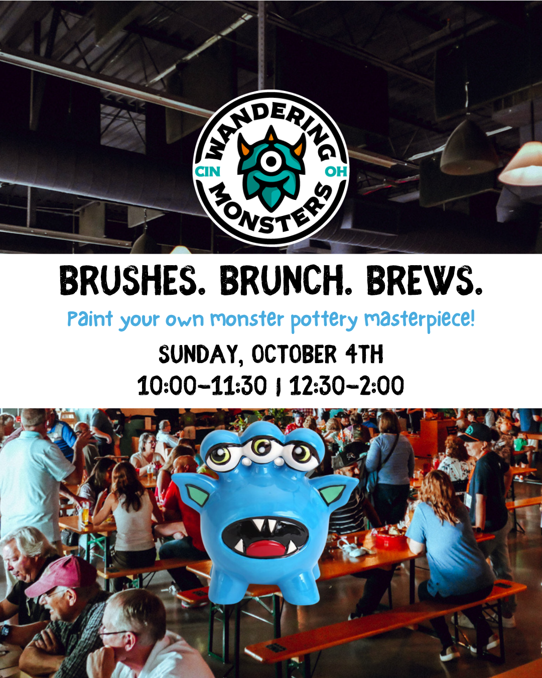 Brushes, Brunch, & Brews at Wandering Monsters - October 4