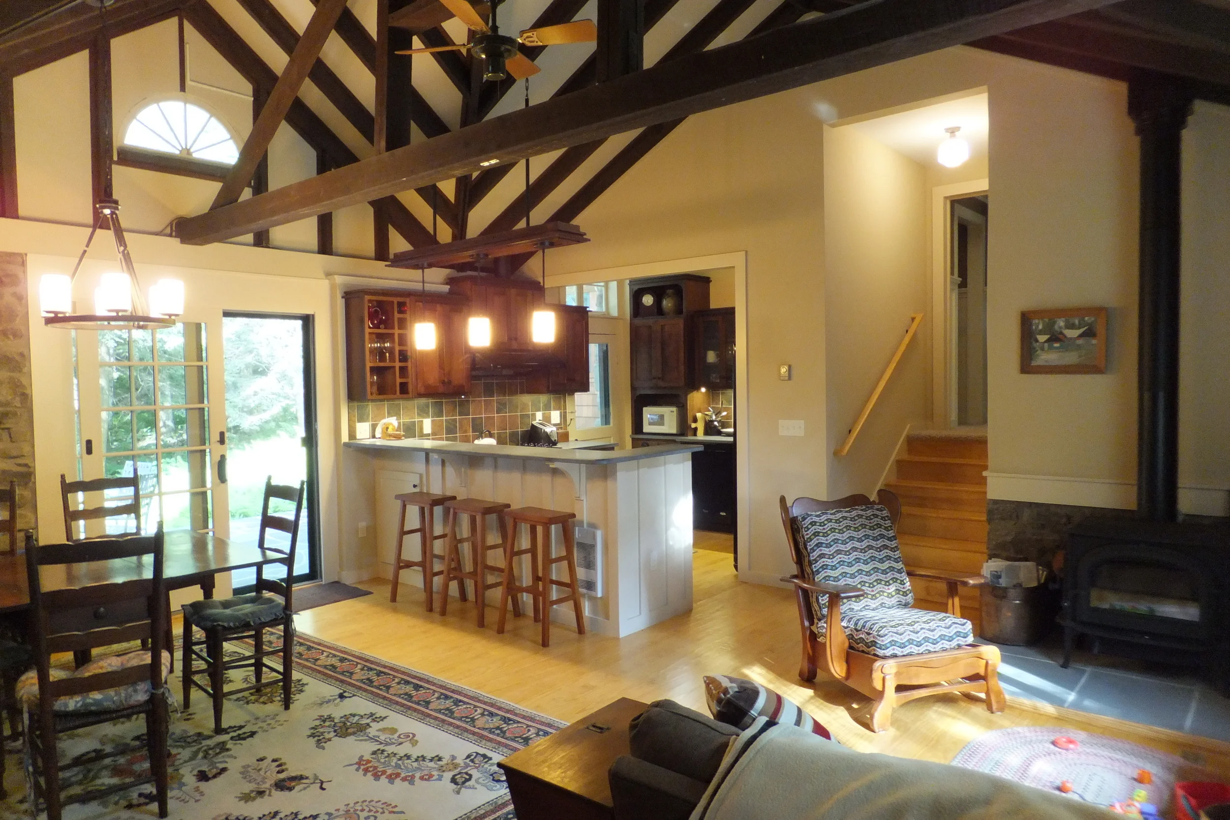  Arts &amp; Crafts inspired kitchen for a woodland vacation home in Greentown PA. 1 of 2.  