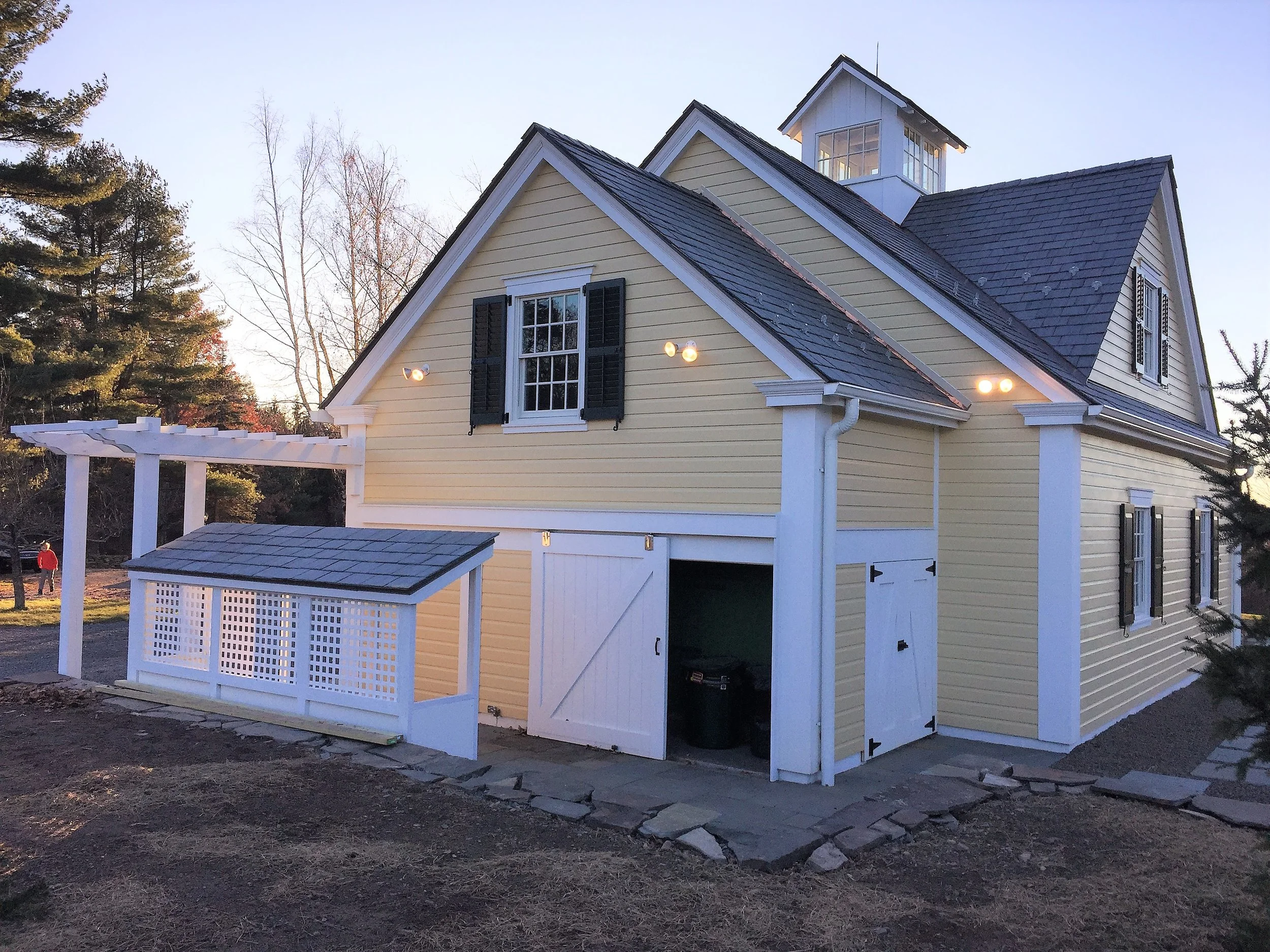 &nbsp;A built-in refuse bin storage area is accessed by a lockable custom sliding door suspended on an overhead track (Humans: 1, Bears: 0).&nbsp; 
