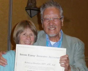 Becky Hawkins with Dr Kenzo Kase, founder of Kinesio® Taping.
