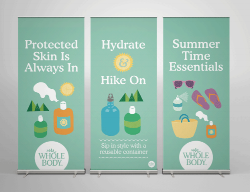 Banners and illustrations designed for the Whole Foods Market northeast region.