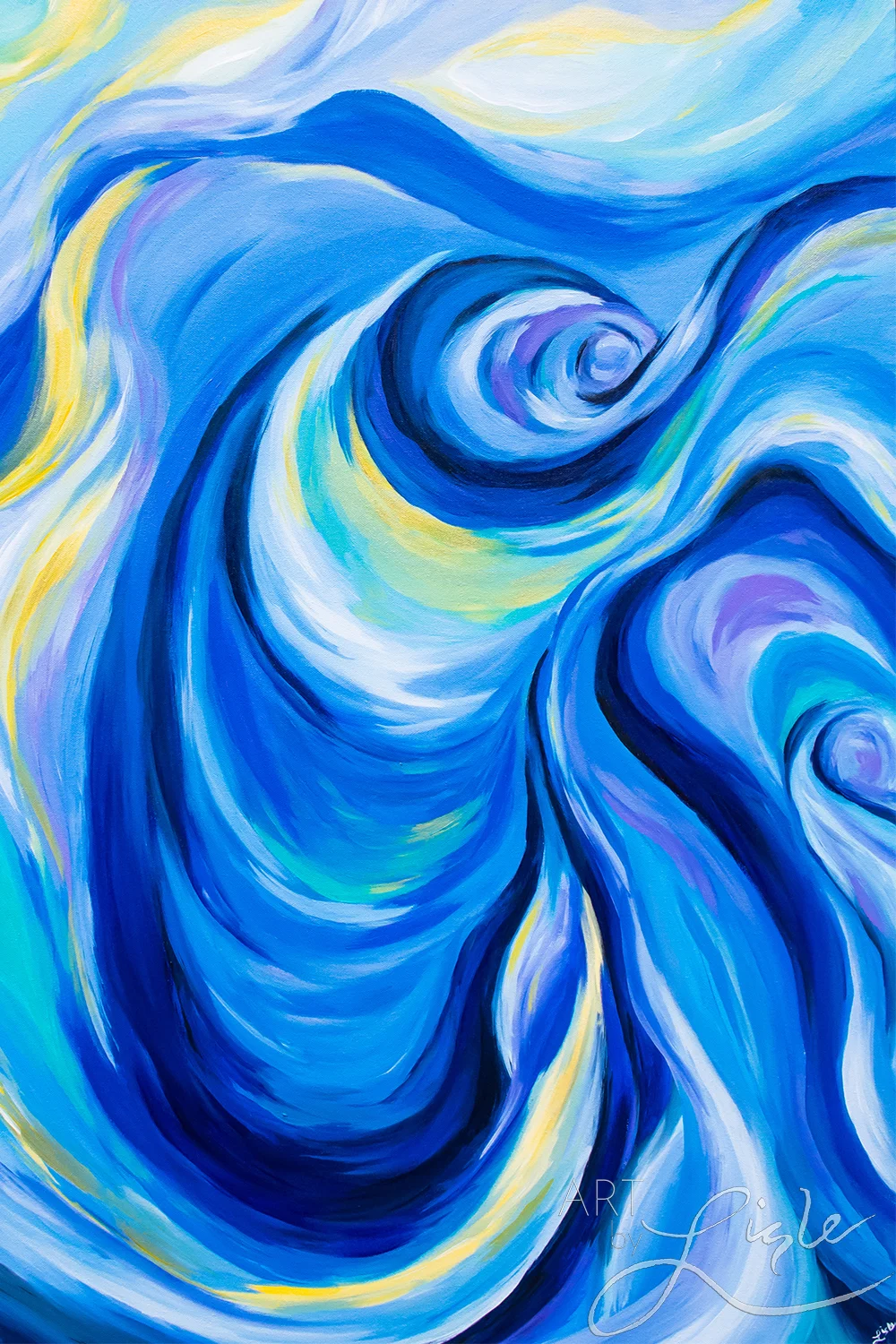"OVERSPILLING JOY "(2016) BASED ON ISAIAH 12 ACRYLIC ON CANVAS 24” X 36” created for wedding ceremony of Ben & lindsay (1 of 3)