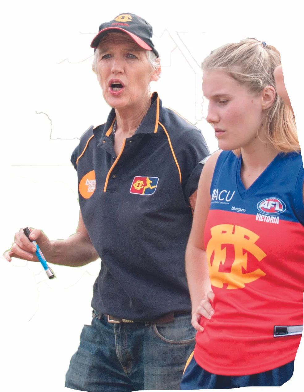 Jo Hogan and athlete. Image by Phoebe Cannard-Higgins. 