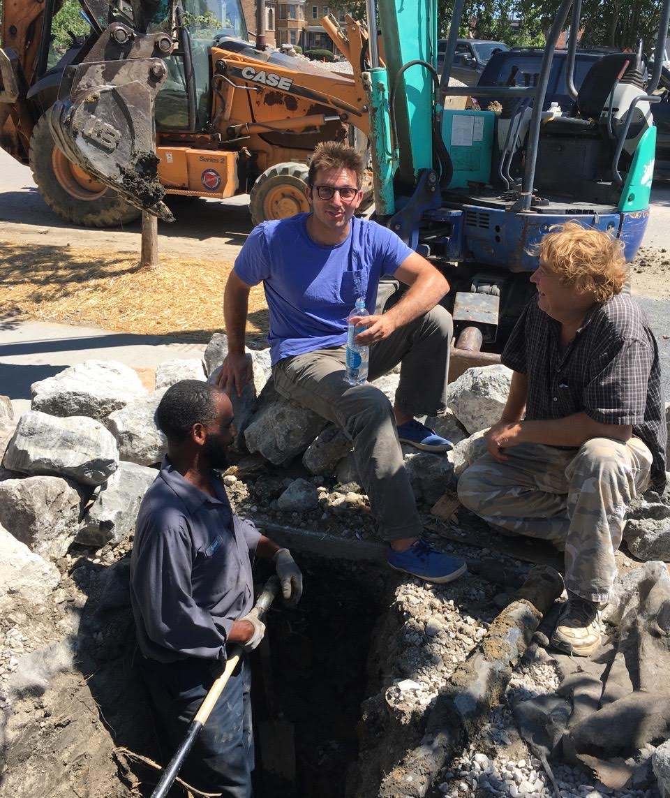  PK with Sylvester and Timmy. Diggin’ for gold, aka water, at True North. 