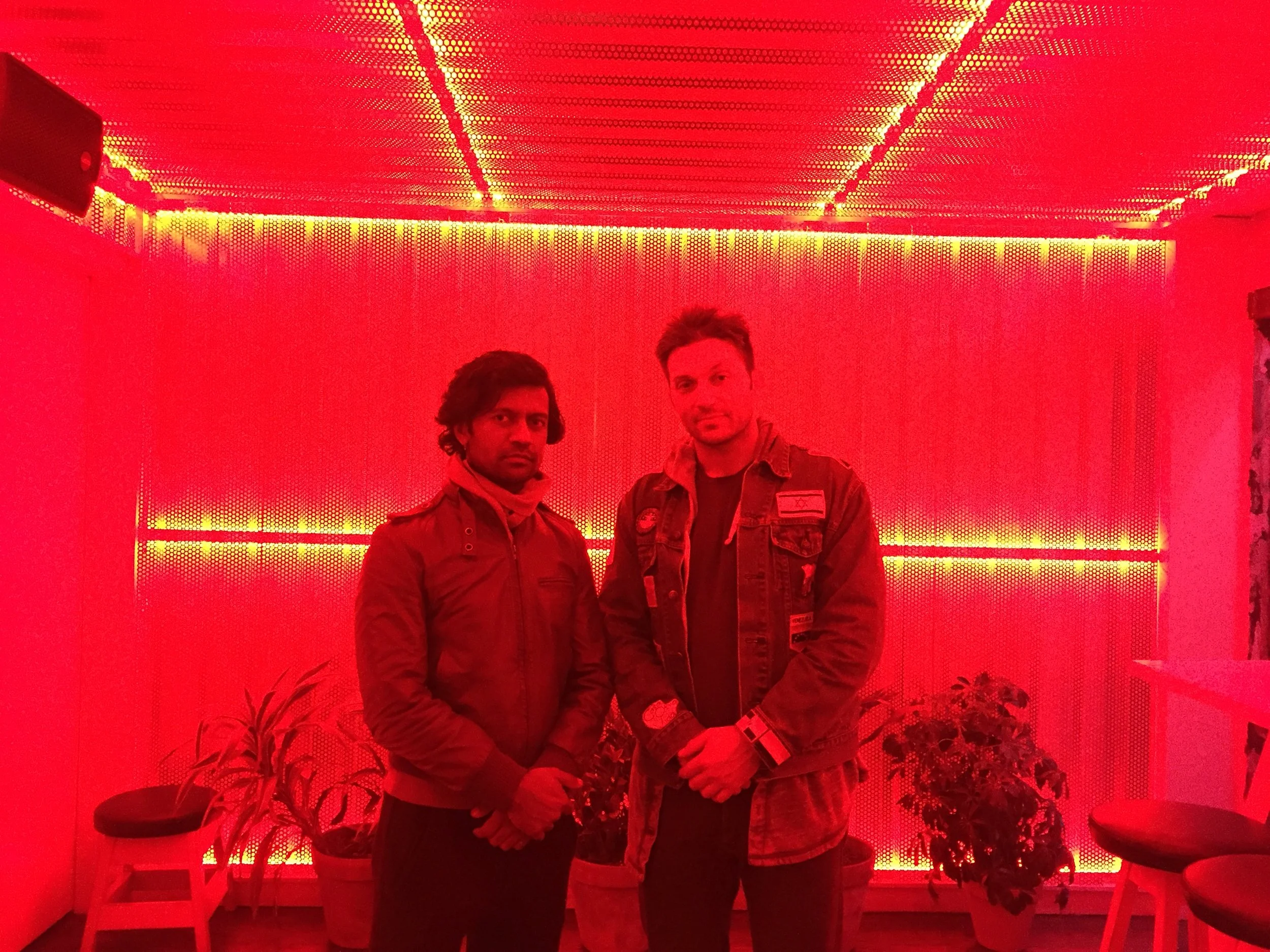 Ish and PK in the Green Room at TAKOI.