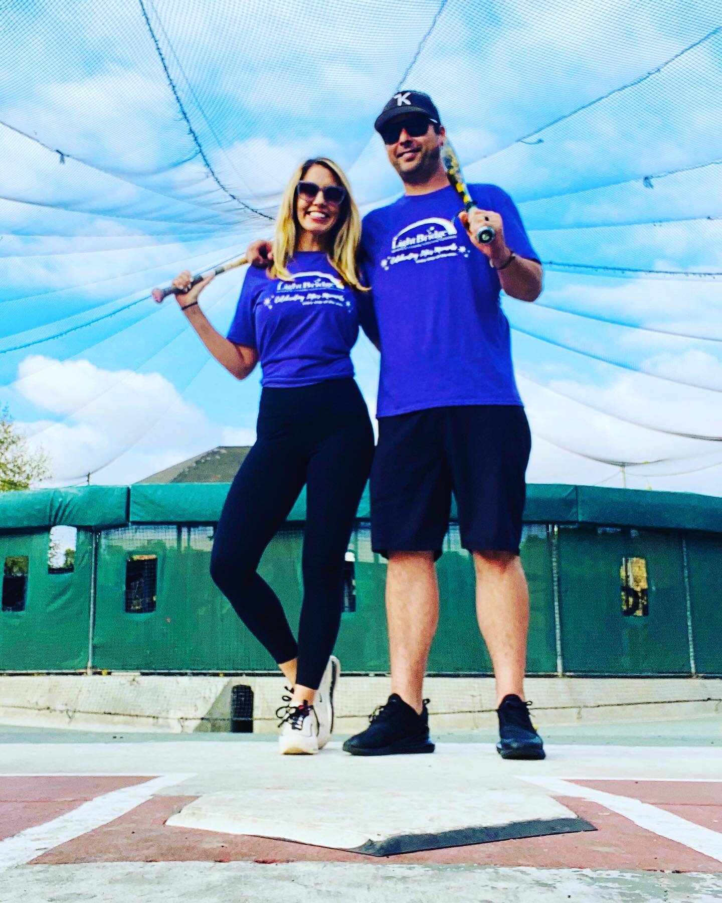 Today @lauren_katz_designs &amp; I participated in Walk. Run. Move. With @lightbridgehcf.  We chose to &ldquo;Move&rdquo; at the batting cages in honor of our loved ones, and the way we first met, playing in a charity softball tournament. It&rsquo;s 