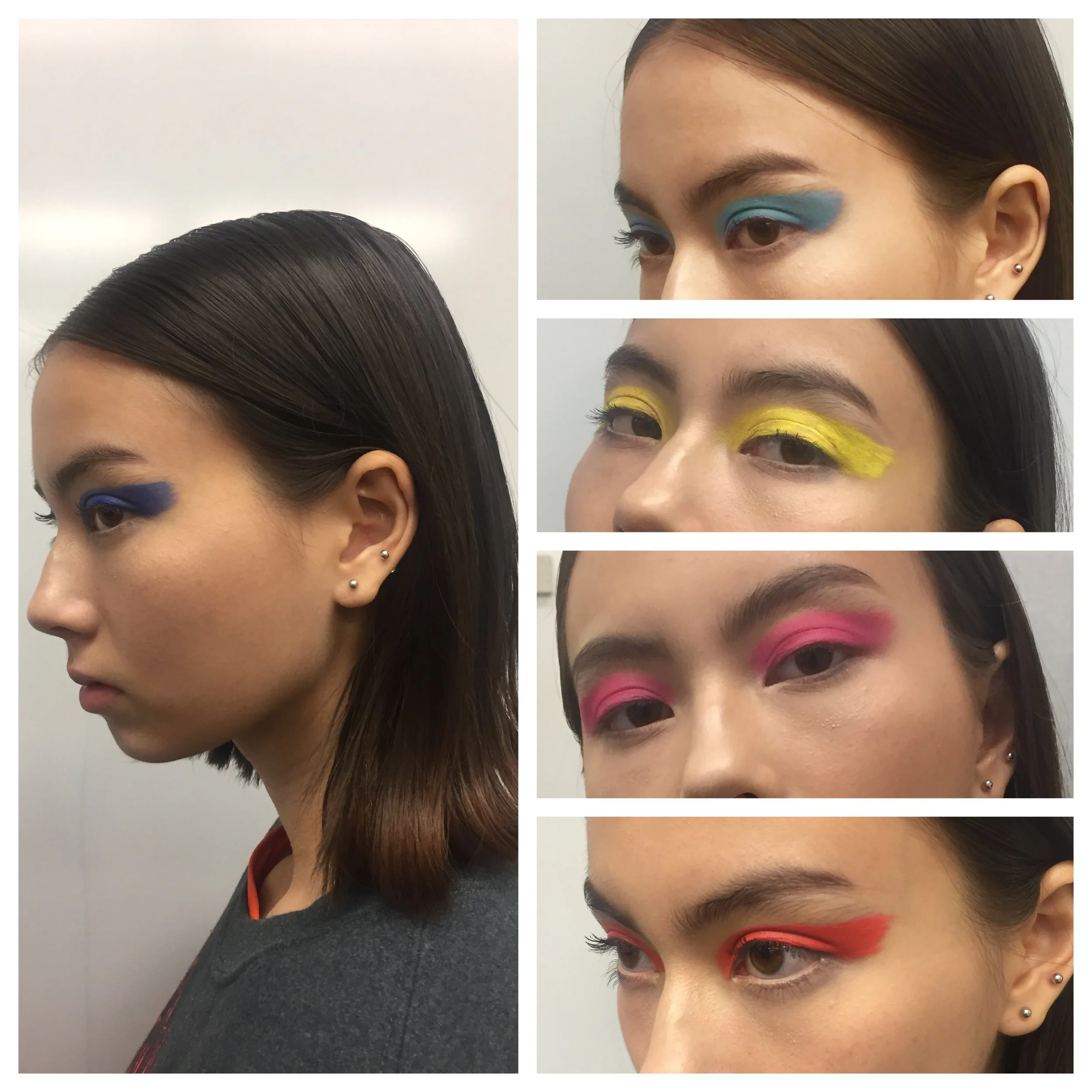 Here are some close up #BTS photos of Lala's colorful eye makeup I got to do for the editorial. So much fun!