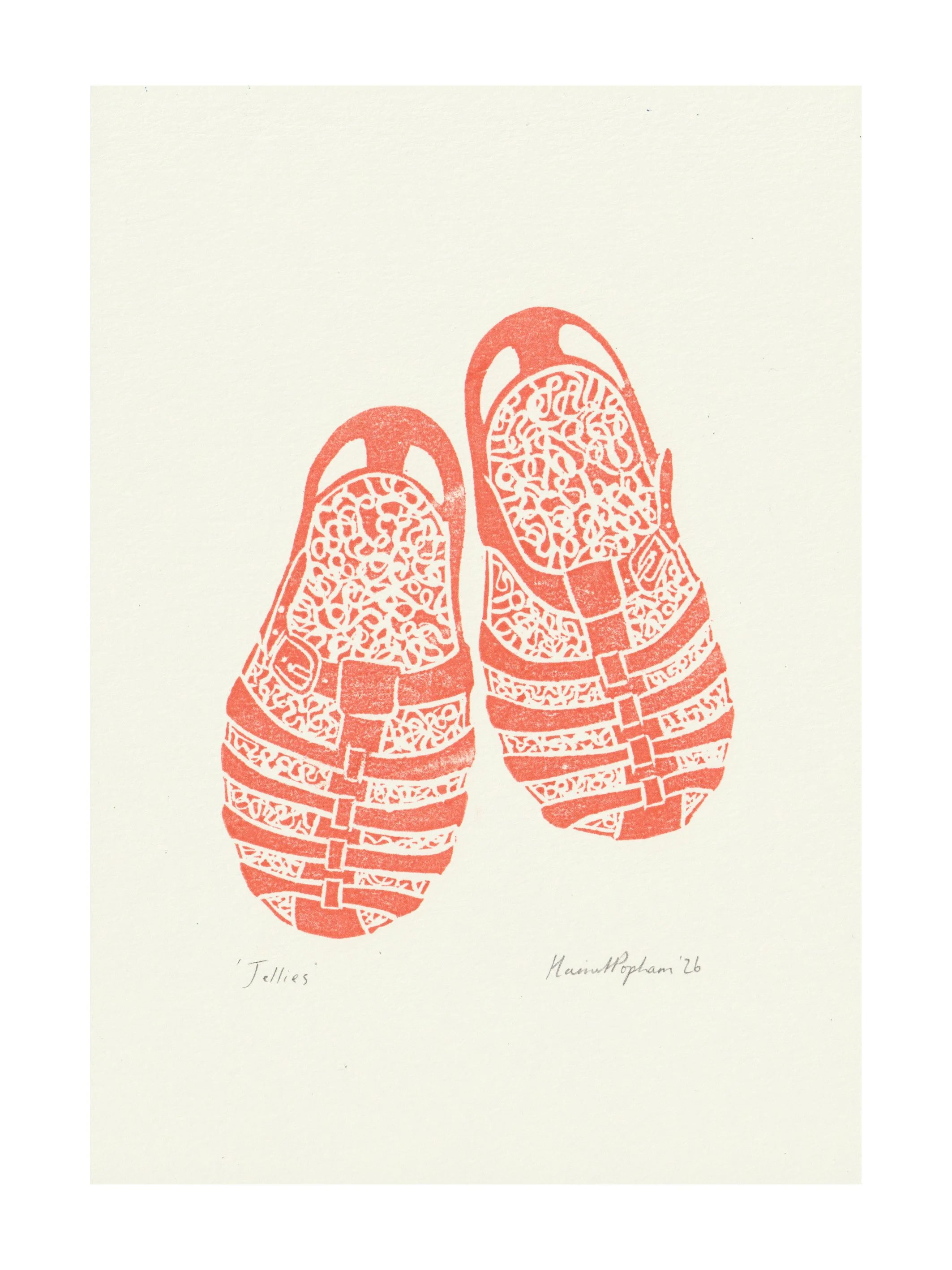 Jellies / A5 / Hand Printed Lino Print