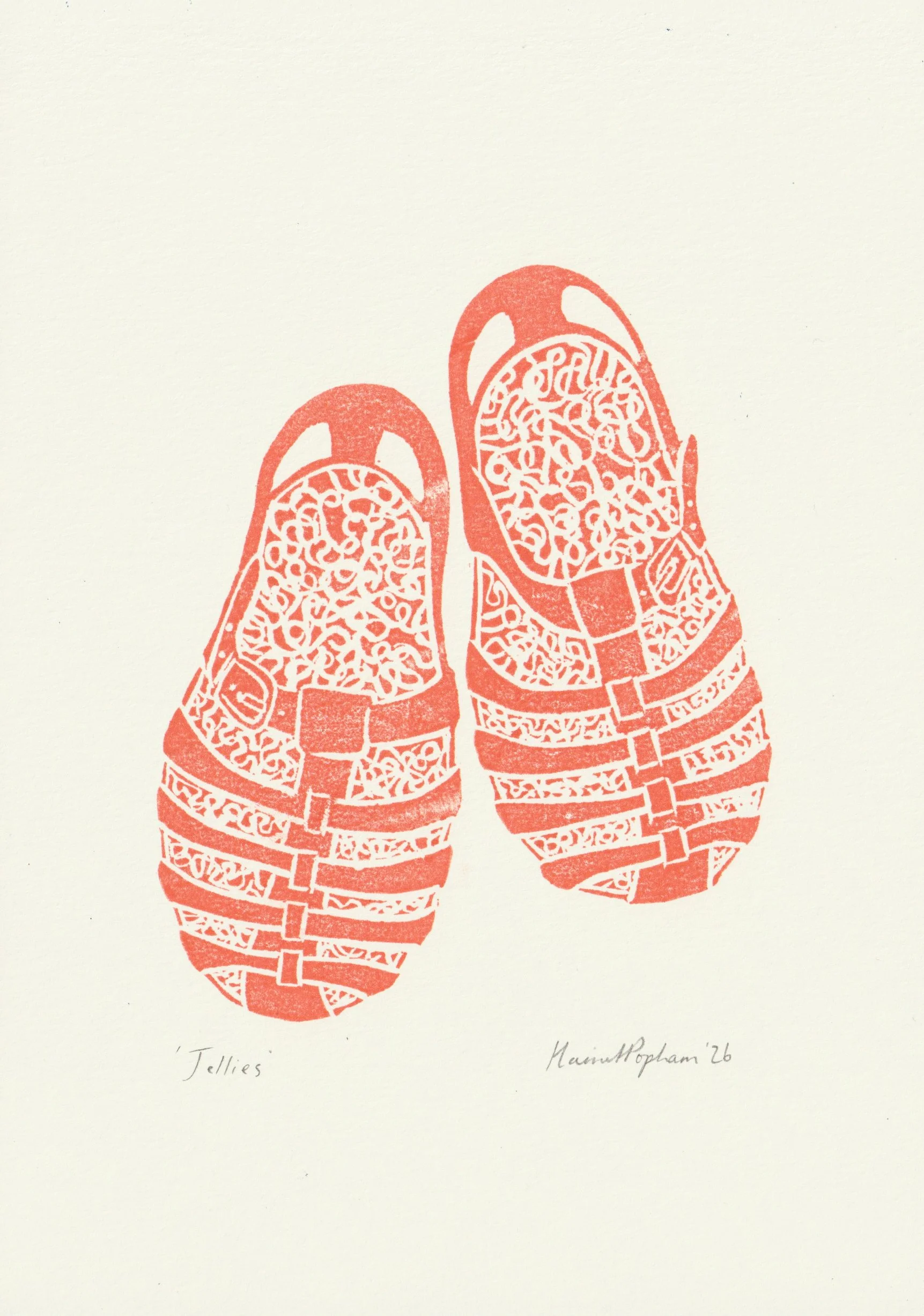 Jellies / A5 / Hand Printed Lino Print