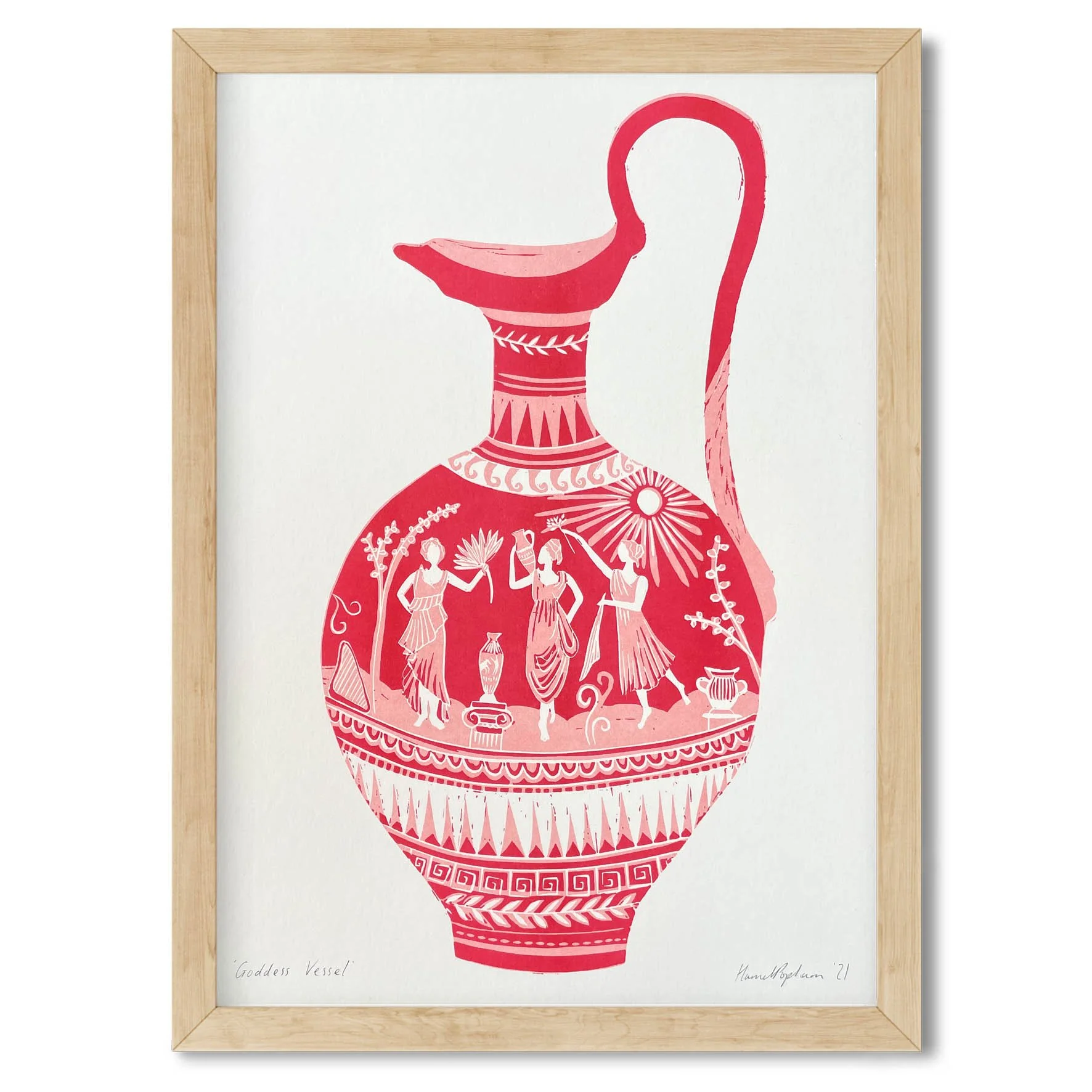 PINK Goddess Vessel Risograph Print / A3