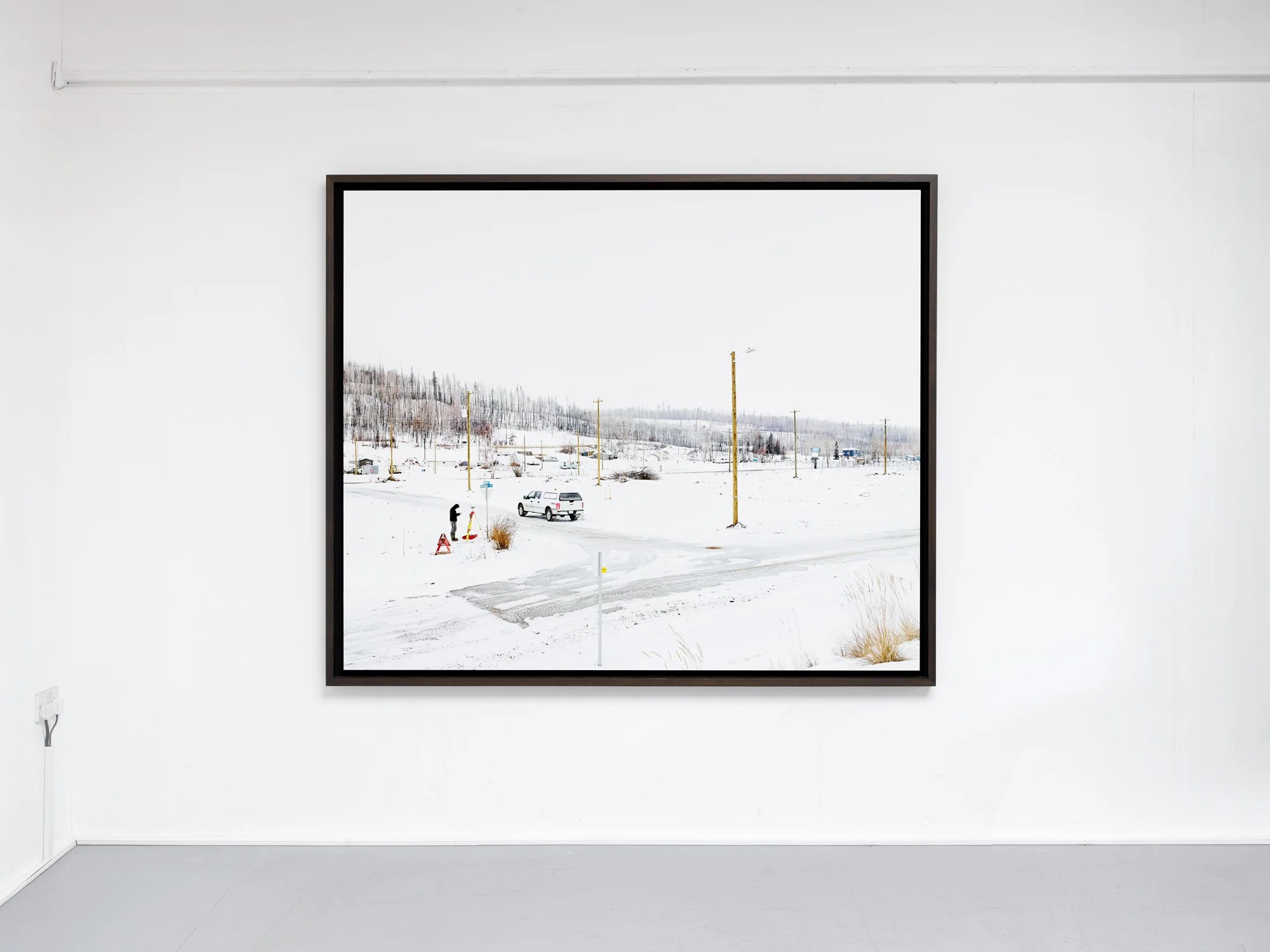 Alan McFetridge, My sorrow comes at dawn, 2017, framed exhibition print from Fire North: Book One, shown on a gallery wall. Chroma print on museum-grade cotton rag with baryta and wax coating, no glass, 1920 × 1610 × 70 mm.