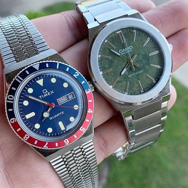#bluewatchmonday with some green in the mix. Two great affordables by two great brands. -
- - - - - - - -
- - -
- -
-
-
- - -
- -
-
-
-
-
-
-
#timexwatches #timex #casio  #timexwatch  #divewatch #toolwatch  #mensfashion &bull;#mensfashion &bull;
&bul