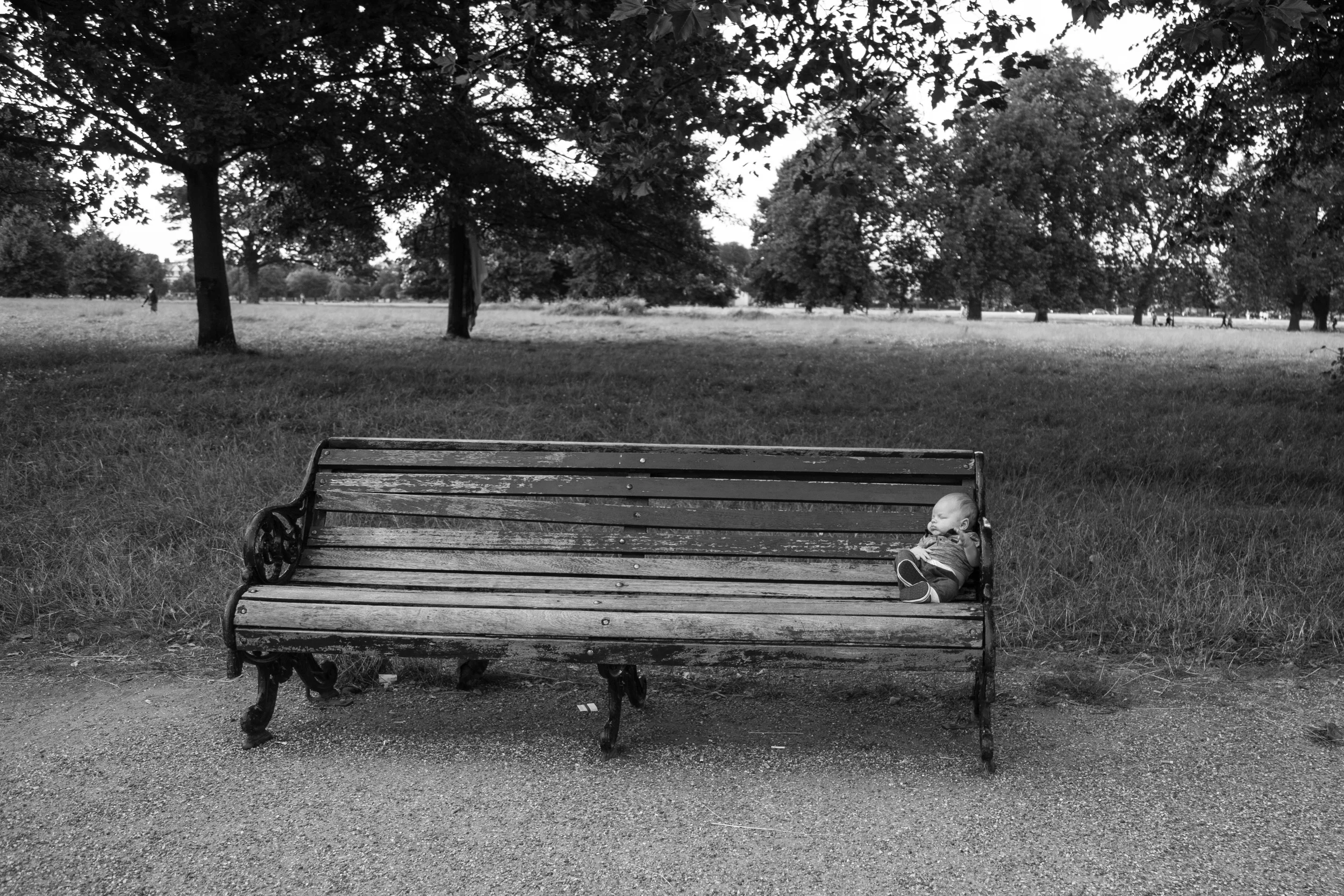 baby on bench - first portrait 