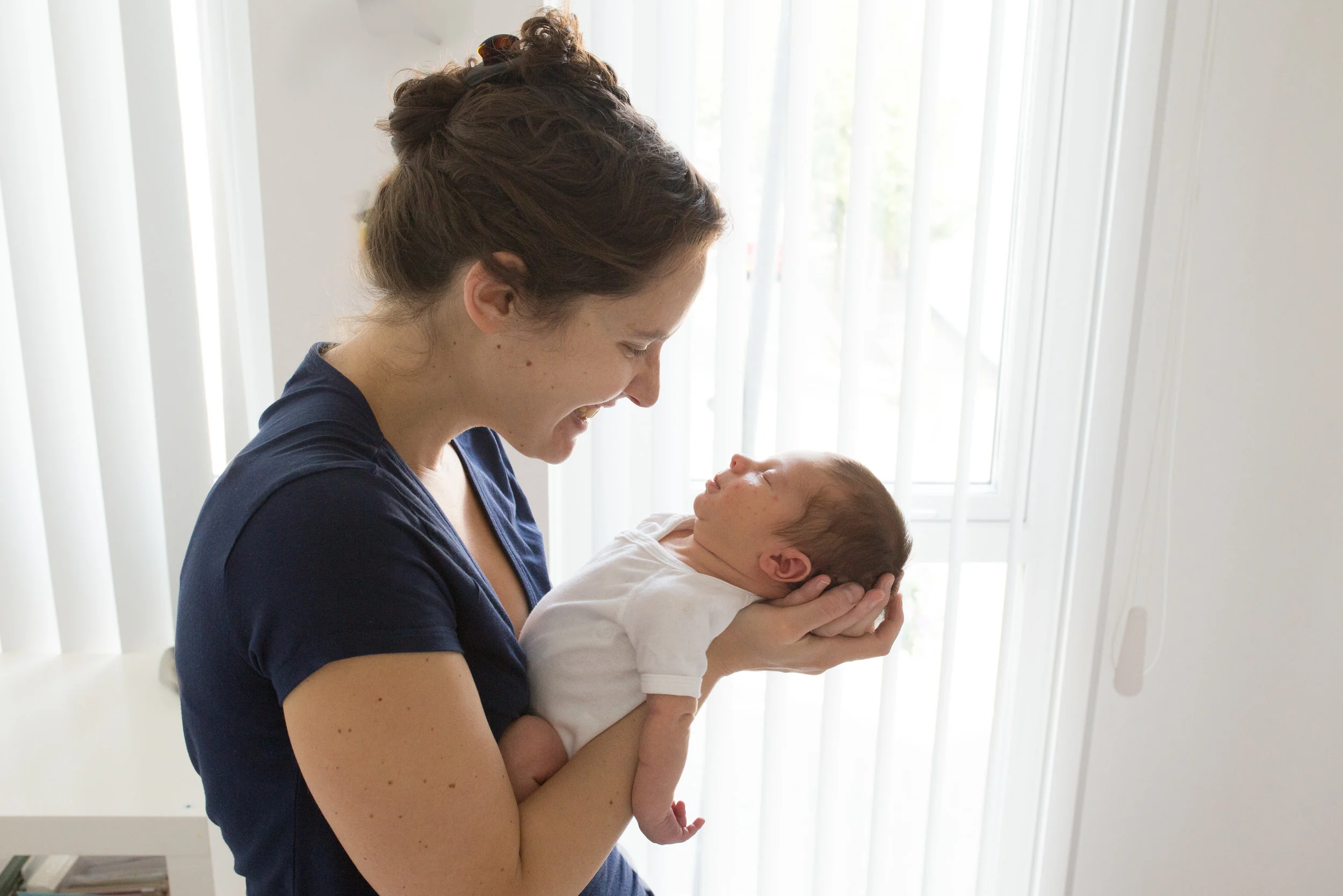 Mother and baby newborn special moment photo