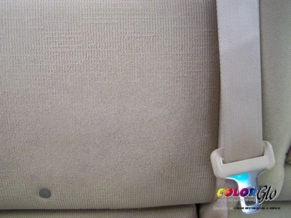 After image of repaired fabric that had burns and tears.