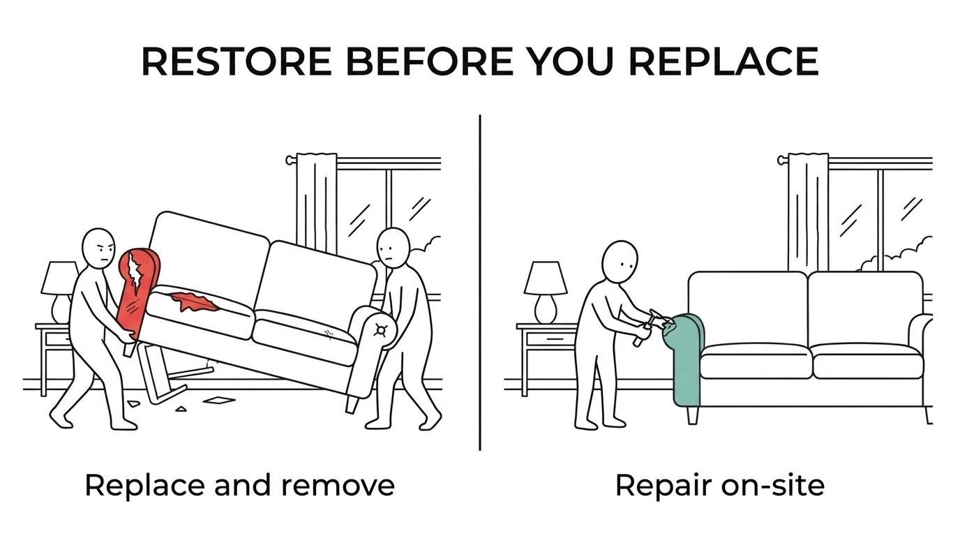 Restore household items before you replace them with Color Glo