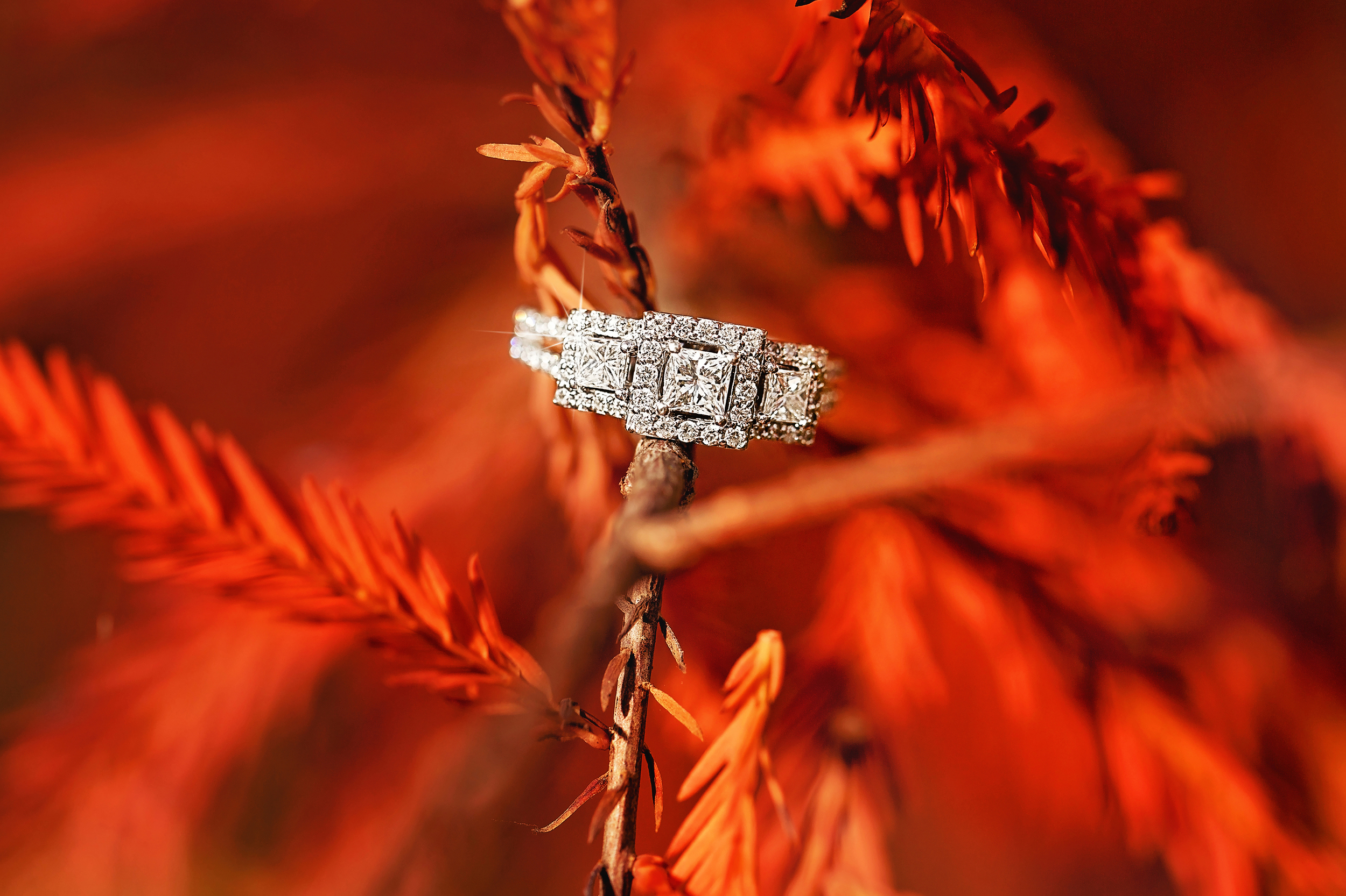 So elegant! Amber's princess-cut square diamond engagement ring!
