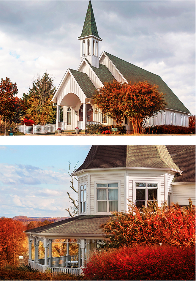 The beautiful chapel and inn at Whitestone Country Inn.