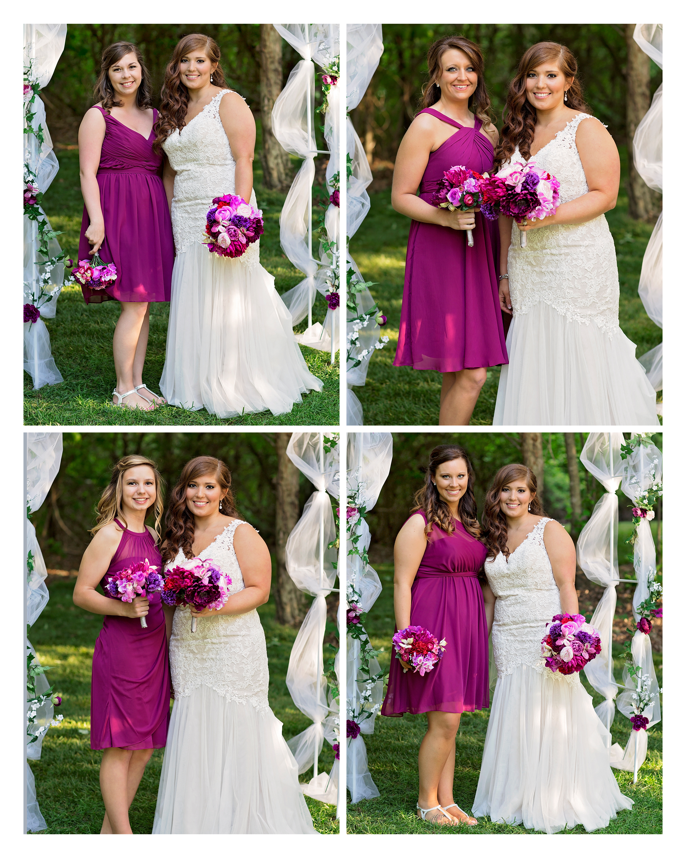 Bride with Maid-of-Honor and Bridesmaids