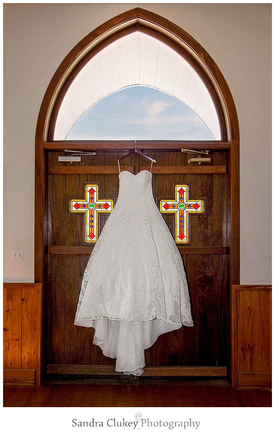 Bridal Gown on Church Doors