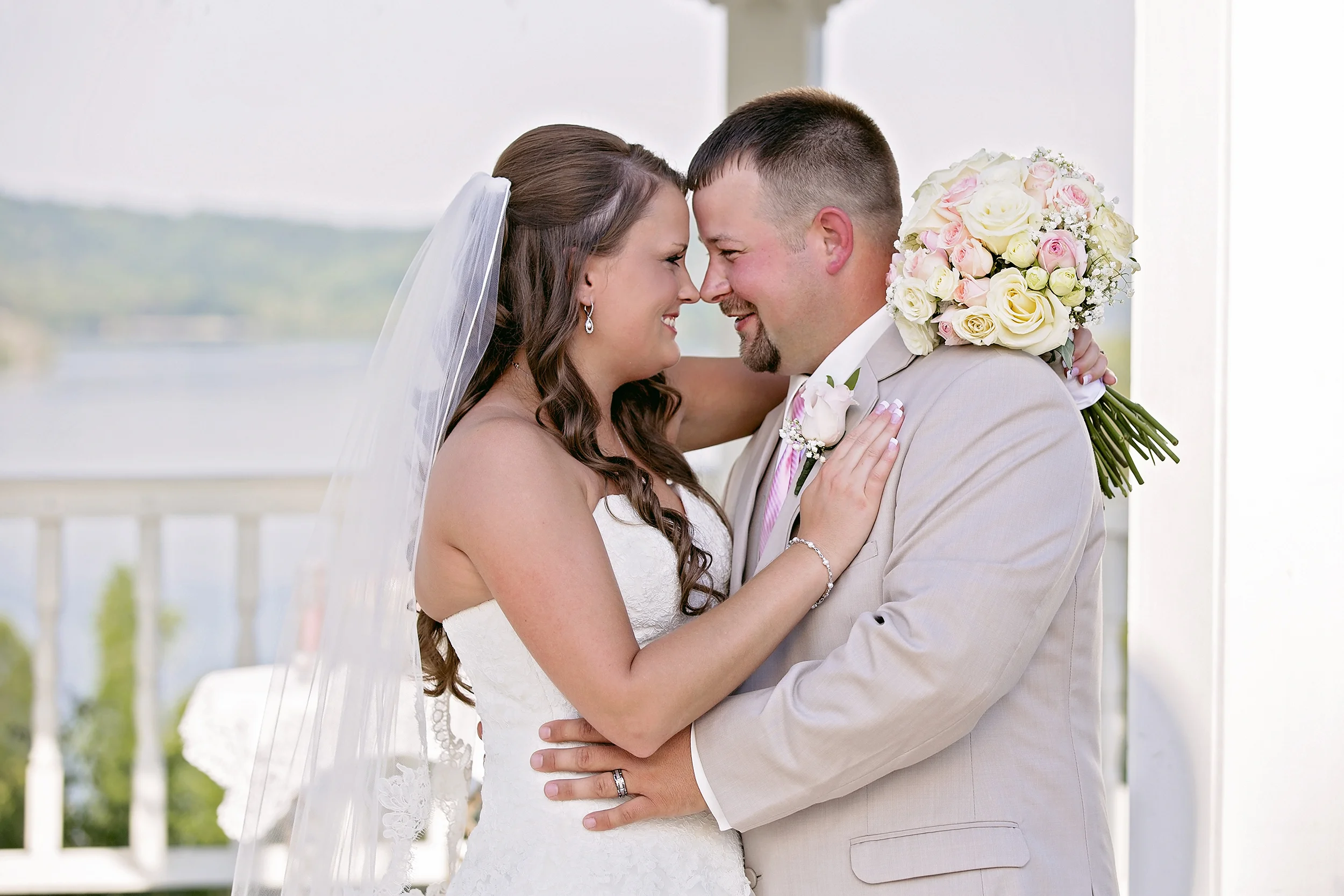 Bride and Groom at Whitestone Inn Wedding Venue, TN