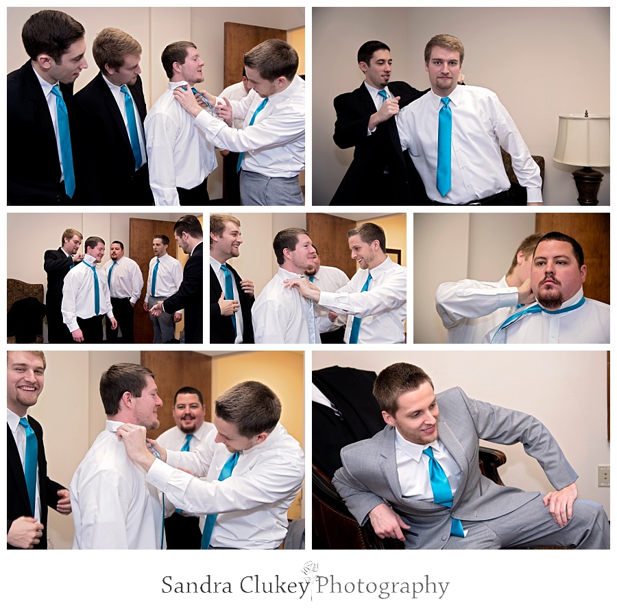 Photos of groom with men getting ready