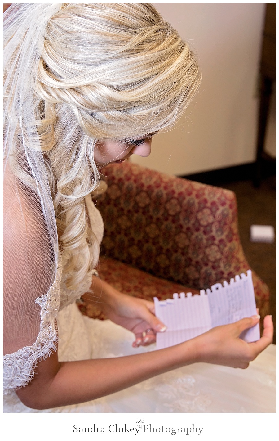 Bride with letter