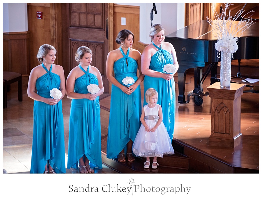 Bridesmaids at Lee University Chapel