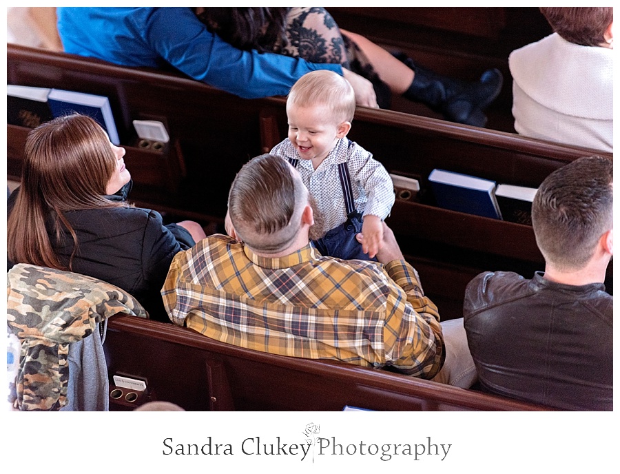 Guests at wedding in the Chapel at Lee University